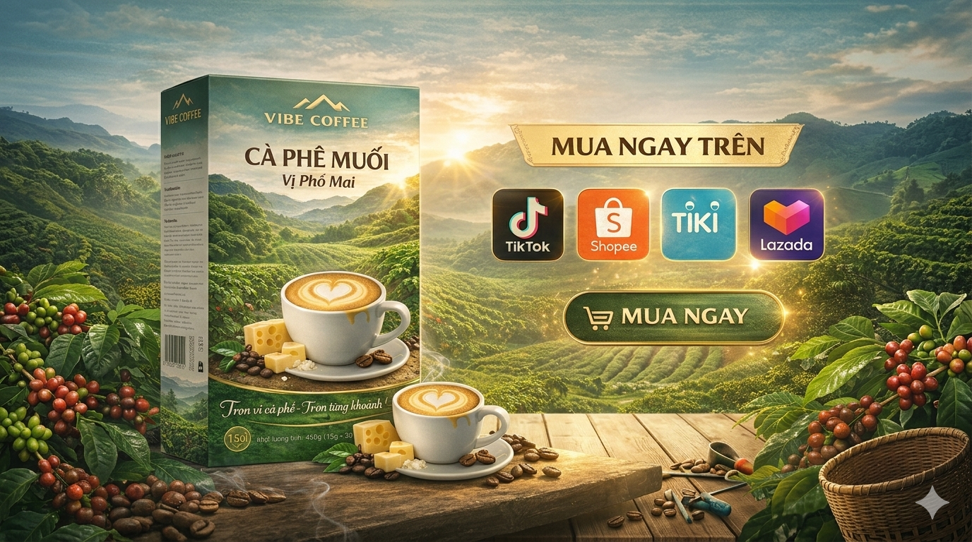 Cà phê muối VIBE Coffee làm quà cho người nước ngoài